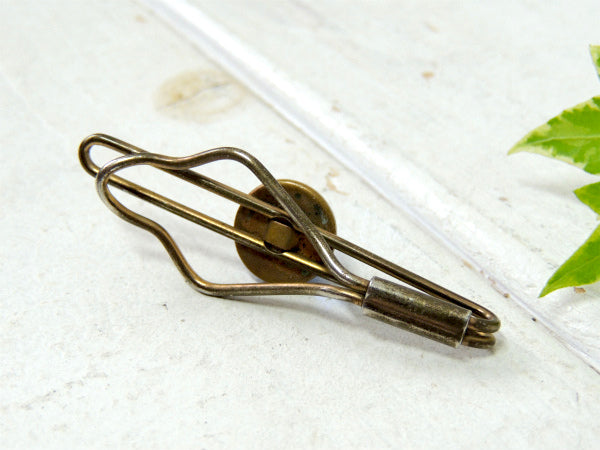 1940~50's 光り輝く US ブルー×ダブルライン・ヴィンテージ・タイピン・アクセサリー