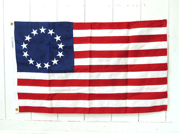 【初代アメリカ国旗】13星・ビンテージ・ベツィーロス・フラッグ 星条旗 アメリカンフラッグ刺繍USA