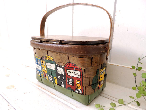 【Caro-Nan】1979年・アンティーク・カロナンバスケット/カゴバッグ/ハンドバッグ