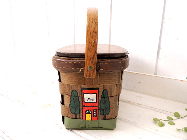 【Caro-Nan】1979年・アンティーク・カロナンバスケット/カゴバッグ/ハンドバッグ