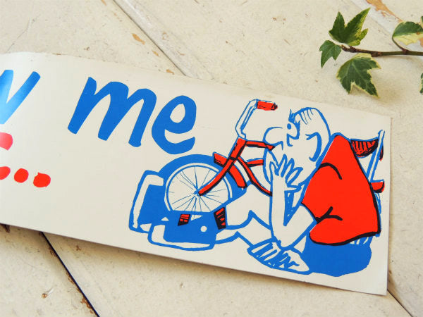 USAチョッパー自転車柄・アメリカンジョーク&メッセージ　ヴィンテージ　ステッカー　デッドストック