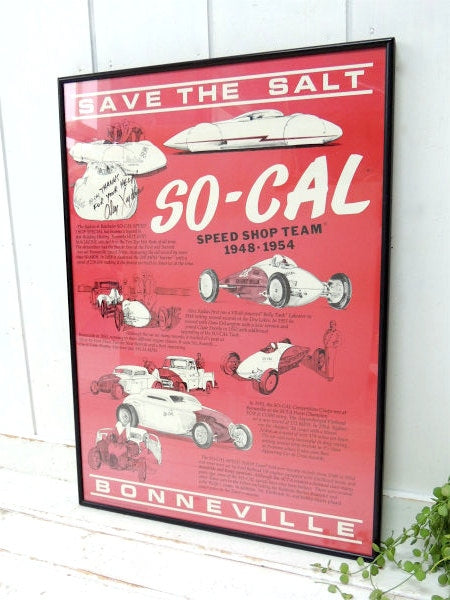 ボンネビル SO-CAL SPEED SHOP・直筆サイン・ホットロッド・ヴィンテージ・ポスター