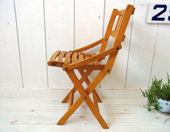 木製 子供用 折り畳み式 ヴィンテージ フォールディングチェア 子供イス チャイルドチェア キャンプ アウトドア USA