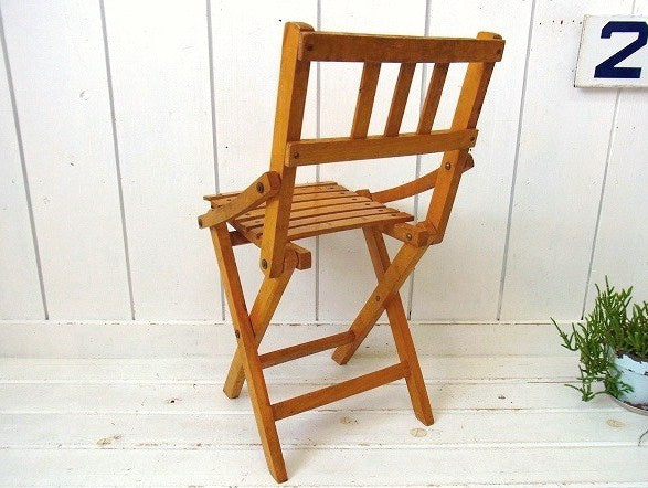 木製 子供用 折り畳み式 ヴィンテージ フォールディングチェア 子供イス チャイルドチェア キャンプ アウトドア USA