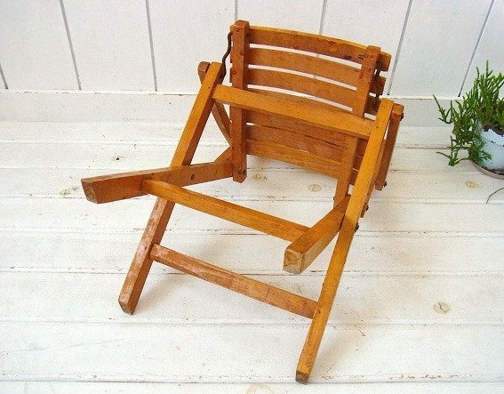 木製 子供用 折り畳み式 ヴィンテージ フォールディングチェア 子供イス チャイルドチェア キャンプ アウトドア USA