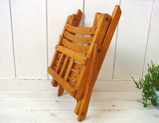木製 子供用 折り畳み式 ヴィンテージ フォールディングチェア 子供イス チャイルドチェア キャンプ アウトドア USA