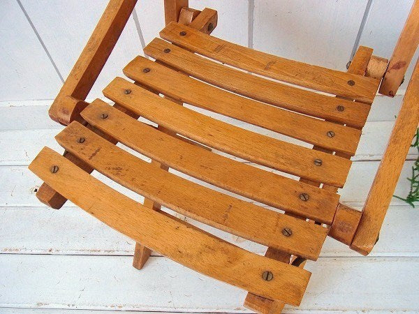 木製 子供用 折り畳み式 ヴィンテージ フォールディングチェア 子供イス チャイルドチェア キャンプ アウトドア USA