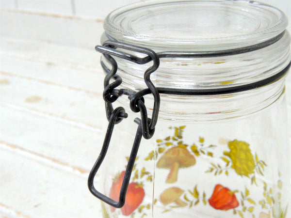 ARC フランス・ベジタブル・キノコ・70's ヴィンテージ・ガラスジャー・保存瓶・ガラス瓶 (大)