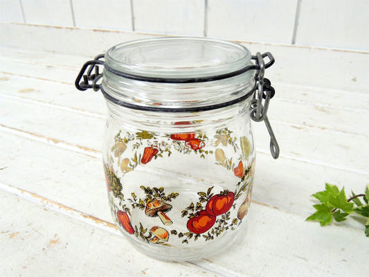 ARC フランス・ベジタブル・キノコ・70's ヴィンテージ・ガラスジャー・保存瓶・ガラス 瓶(小)