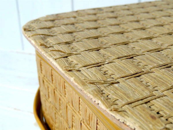 【Redmon・レドモンド】ヴィンテージ・ピクニックバスケット・ハンドル付き・アウトドア&キャンプ