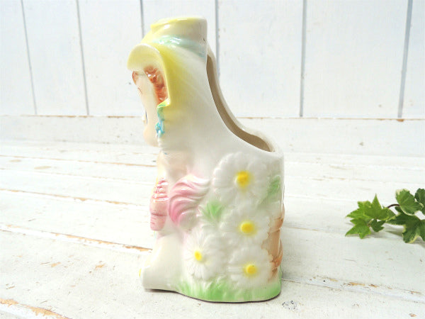 アメリカンビンテージ 木馬×カウガール 陶器製 ヴィンテージ ベビープランター 鉢 プランター 置物 インテリア