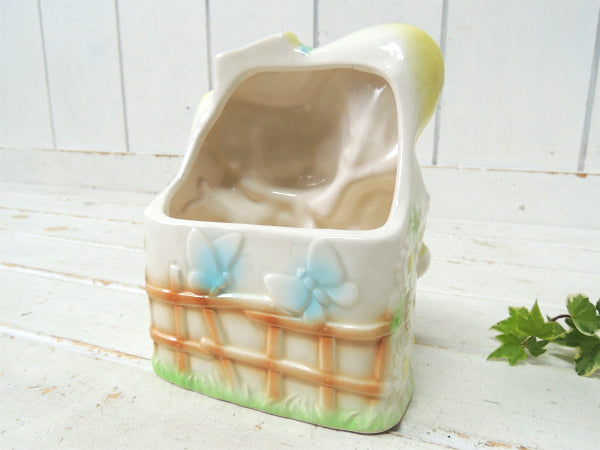 アメリカンビンテージ 木馬×カウガール 陶器製 ヴィンテージ ベビープランター 鉢 プランター 置物 インテリア