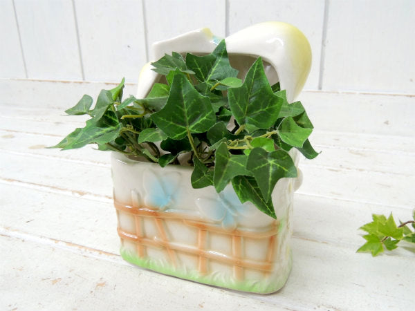 アメリカンビンテージ 木馬×カウガール 陶器製 ヴィンテージ ベビープランター 鉢 プランター 置物 インテリア