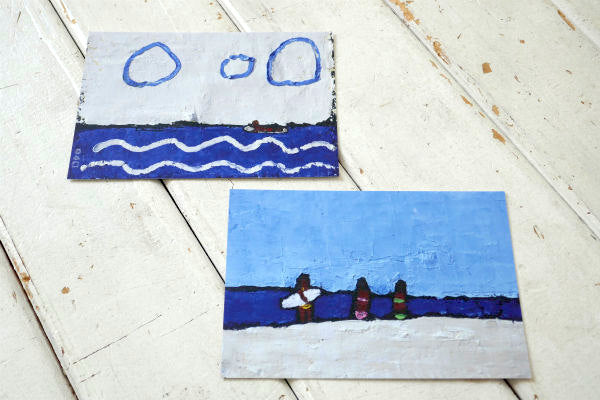 ALOHA 松田大児 イエロー×オレンジ ハンドメイド 木製 ミニサーフボード オブジェ アート