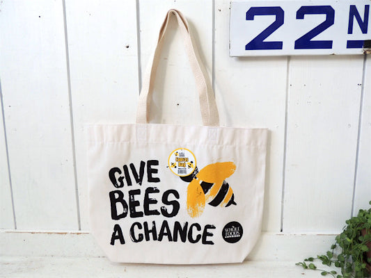 【WHOLE FOODS】ホールフーズ・ミツバチ柄・エコバッグ/キャンバスバッグ/トートバッグ