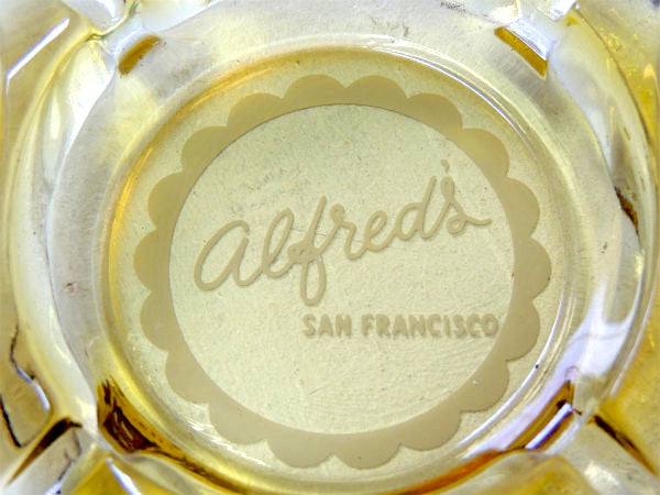 【サンフランシスコ・alfred's】レストラン・アンバーガラス・ビンテージ・アドバタイジング・灰皿