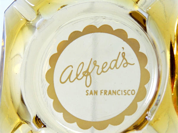 【サンフランシスコ・alfred's】レストラン・アンバーガラス・ビンテージ・アドバタイジング・灰皿