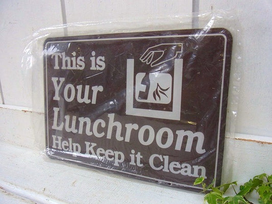 【Lunchroom】昼食室・デッドストック・ヴィンテージ・サインプレート　USA