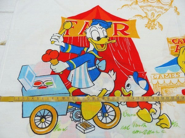 【OLD・ミッキーマウス】USA・ミッキー&フレンズ・お祭り柄・ヴィンテージ・ピロケース/枕カバー