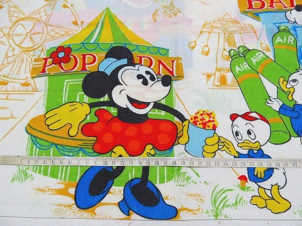 【OLD・ミッキーマウス】USA・ミッキー&フレンズ・お祭り柄・ヴィンテージ・ピロケース/枕カバー
