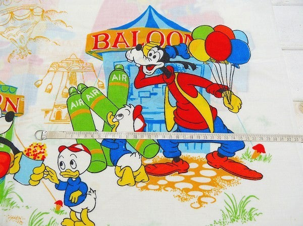 【OLD・ミッキーマウス】USA・ミッキー&フレンズ・お祭り柄・ヴィンテージ・ピロケース/枕カバー