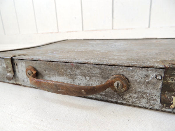 【PAKOBOX/工業系デザイン】メタル製・ビンテージ・ツールボックス/工具箱・ケース・ハンドル付き