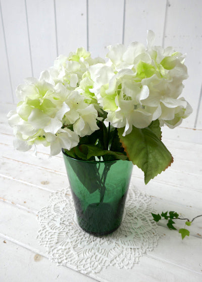 アボカドグリーン 緑 モダン ガラス製 ヴィンテージ フラワーベース 花瓶 花器 インテリア