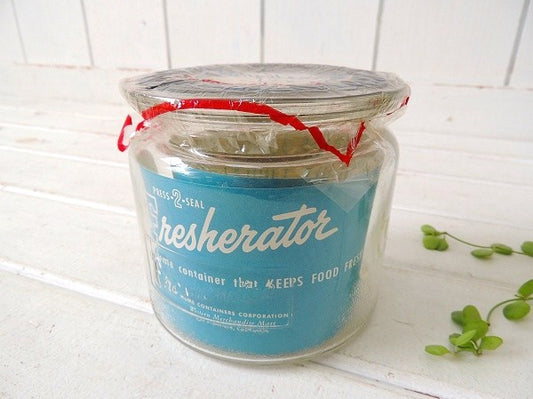 Fresherator 1950's デッドストック ラベル付き ヴィンテージ ガラスジャー 保存容器 (大)