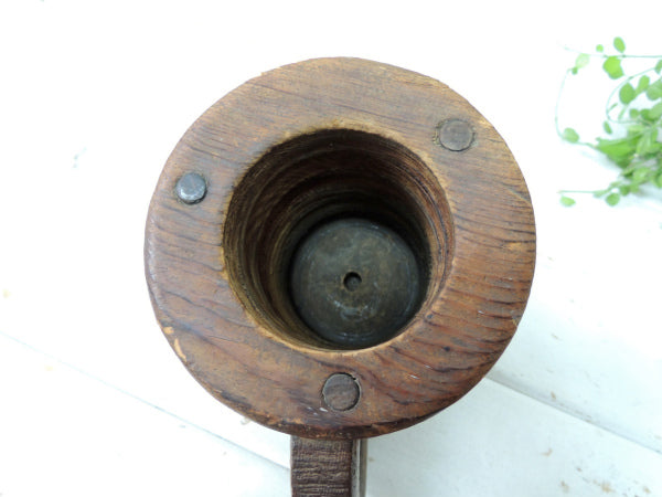 【アーリーアメリカン】木製・アンティーク・マグカップ・ビアジョッキ・ビアマグ・樽・ペン立て USA