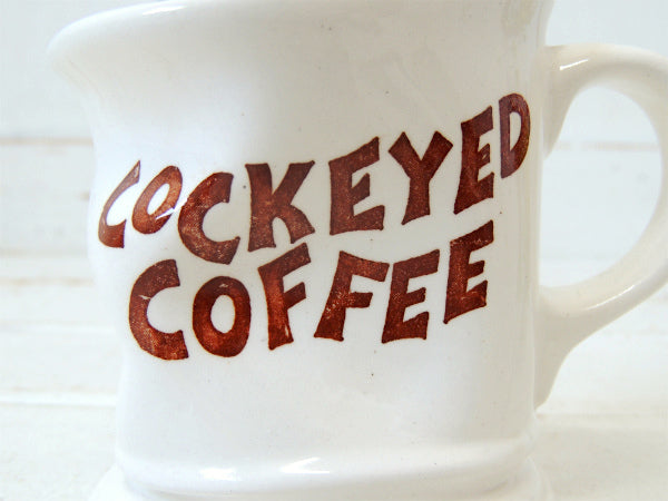 【COCKEYED COFFEE】ユニークな形のセラミック製・ヴィンテージ・マグカップ/コーヒーマグ