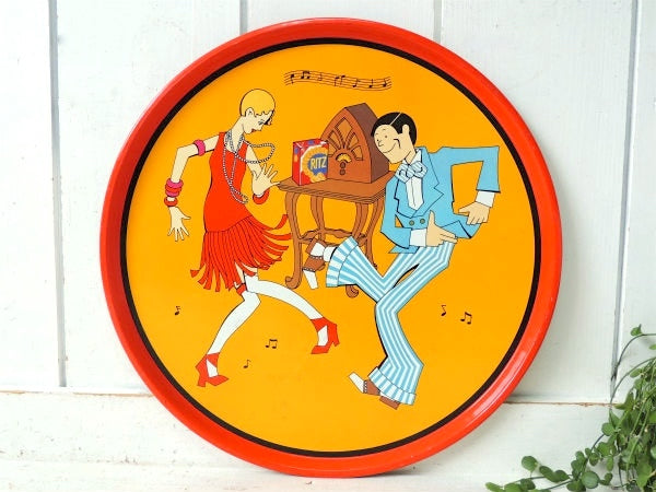 ナビスコ リッツ ダンス柄・アドバタイジング・ヴィンテージ・サービングトレイ・トレイ・お盆 看板