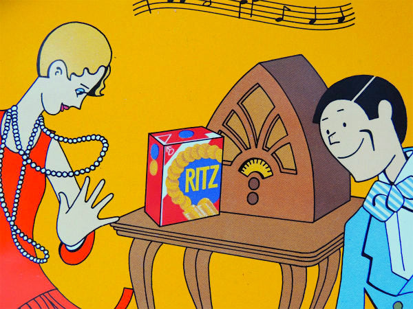 ナビスコ リッツ ダンス柄・アドバタイジング・ヴィンテージ・サービングトレイ・トレイ・お盆 看板