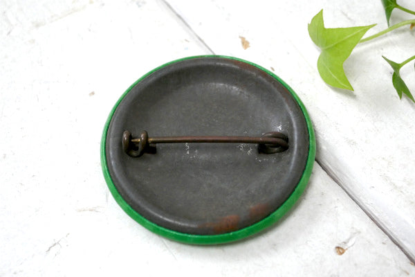 USA グリーン×ブラック  24A ヴィンテージ・英数字・ナンバー付き・缶バッジ・アドバタイジング