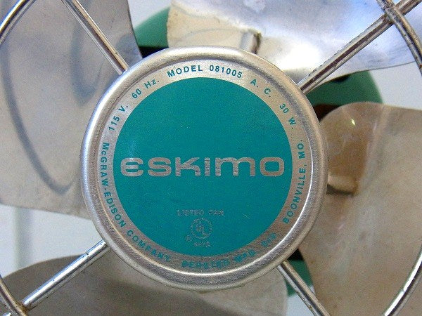 【eskimo】扇風機・ターコイズブルー・ヴィンテージ・ファン・USA