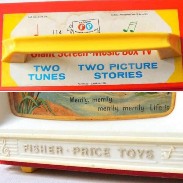 フィッシャープライス テレビ型・1960's・ヴィンテージ・オルゴール・おもちゃ・トイ ・オモチャ