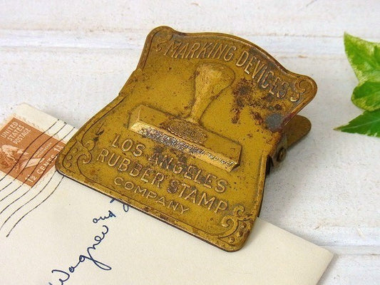 【LOS ANGELES/スタンプ/絵柄】クリップ・真鍮製・ノベルティ・アンティーク