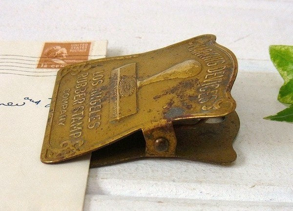 【LOS ANGELES/スタンプ/絵柄】クリップ・真鍮製・ノベルティ・アンティーク