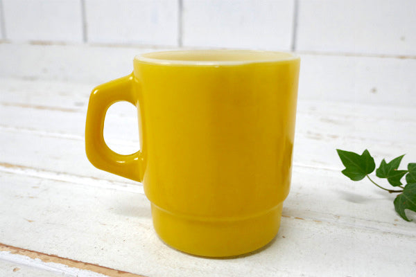 FireKing ファイヤーキング イエロー スタッキング マグカップ ヴィンテージ 食器 USA