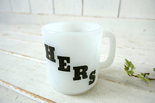 【グラスベイク】HERS・彼女・ミルクガラス・ヴィンテージ・マグカップ・食器・コレクティブル USA