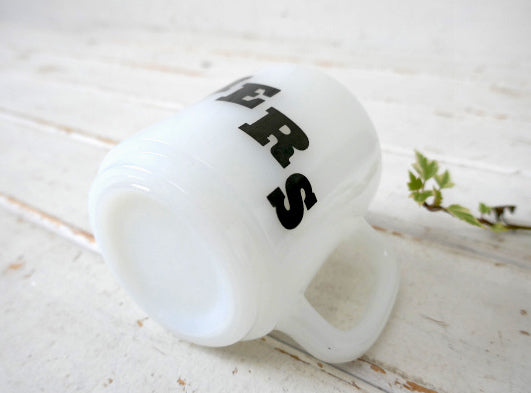 【グラスベイク】HERS・彼女・ミルクガラス・ヴィンテージ・マグカップ・食器・コレクティブル USA