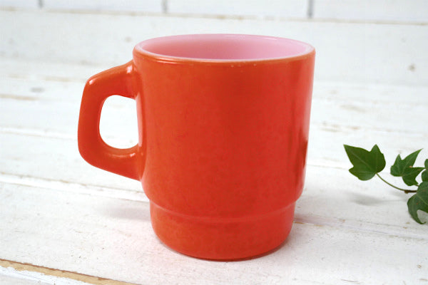 FireKing ファイヤーキング オレンジ スタッキング マグカップ ヴィンテージ 食器 USA