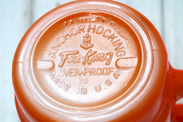 FireKing ファイヤーキング オレンジ スタッキング マグカップ ヴィンテージ 食器 USA