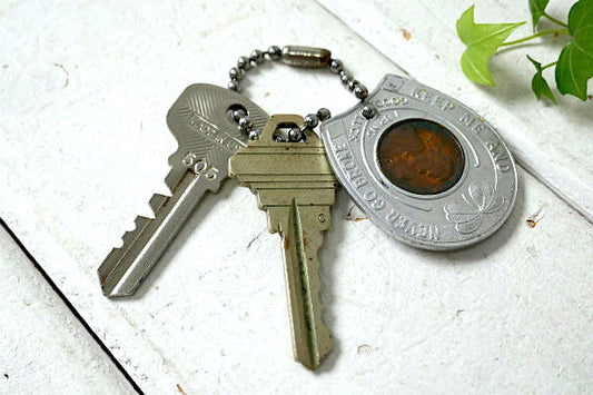 GOOD LUCK グッドラック 1954s コイン ヴィンテージ キーホルダー 鍵2本付き USA