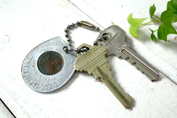 GOOD LUCK グッドラック 1954s コイン ヴィンテージ キーホルダー 鍵2本付き USA