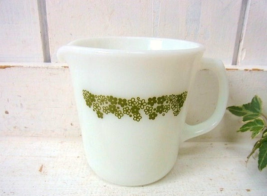 【PYREX】パイレックス・スプリングブロッサム・クリーマー・ミルクガラス・食器 USA