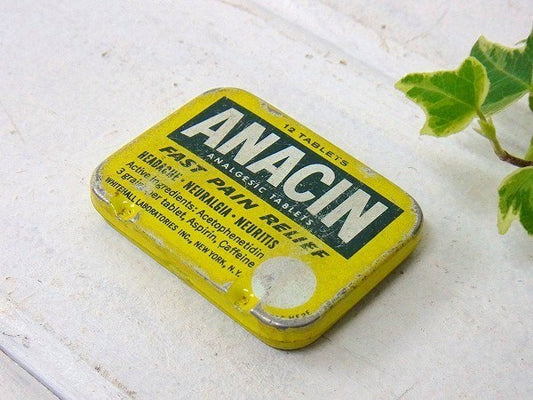 【ANACIN】薬の小さなヴィンテージ・ティン缶/タブレット缶　USA