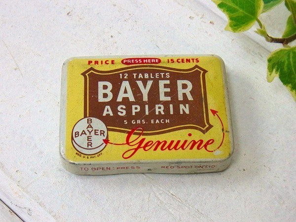 BAYER 薬の小さな ヴィンテージ ティン缶 タブレット缶　USA