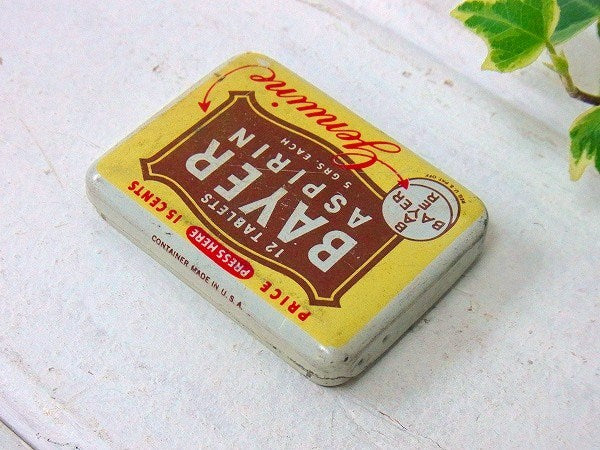 BAYER 薬の小さな ヴィンテージ ティン缶 タブレット缶　USA