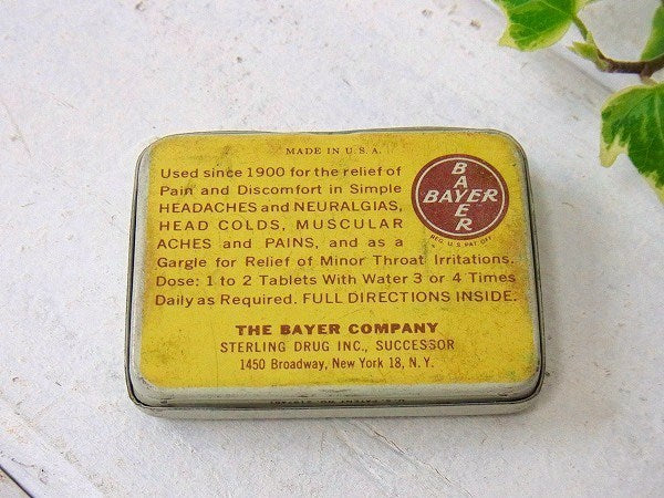 BAYER 薬の小さな ヴィンテージ ティン缶 タブレット缶　USA