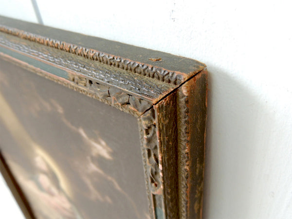 ゲツセマネの祈り1900-1920年 イエスキリスト・木製フレーム・アンティーク・額縁 装飾 聖品